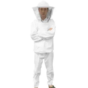 

Beekeeping Protective Equipment Veil Bee Keeping FULL BODY Suit Hat Smock S-XXL White Cotton Beekeeping Jacket