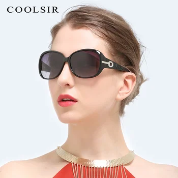 

Coolsir 2020 New Fashion Diamond Women Sunglasses Polarized Sun Glasses Elegant Big Frame Wild Driving Glasses 6124