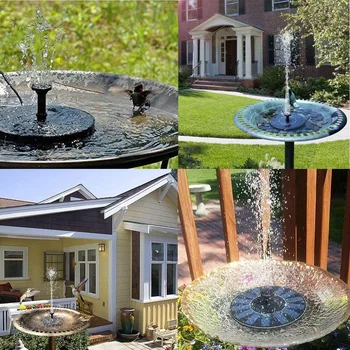 

Birdbath Solar Fountain Pump,1.4W Circle Garden Solar Powered Water Pump Floating Fountain Pump for Birdbaths&Ponds