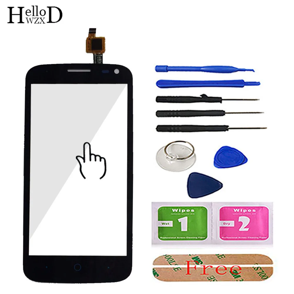 4.5'' Phone Touchscreen For ZTE Blade Q Lux / Qlux 3G 4G Touch Screen Glass Digitizer Panel Lens Sensor Flex Cable Adhesive |