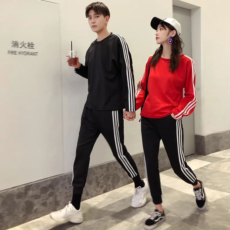 

Spring And Autumn Men Running Sports Clothing Casual Couples Carry Article Set Long-sleeved for Women Casual Slim Fit Sports Set