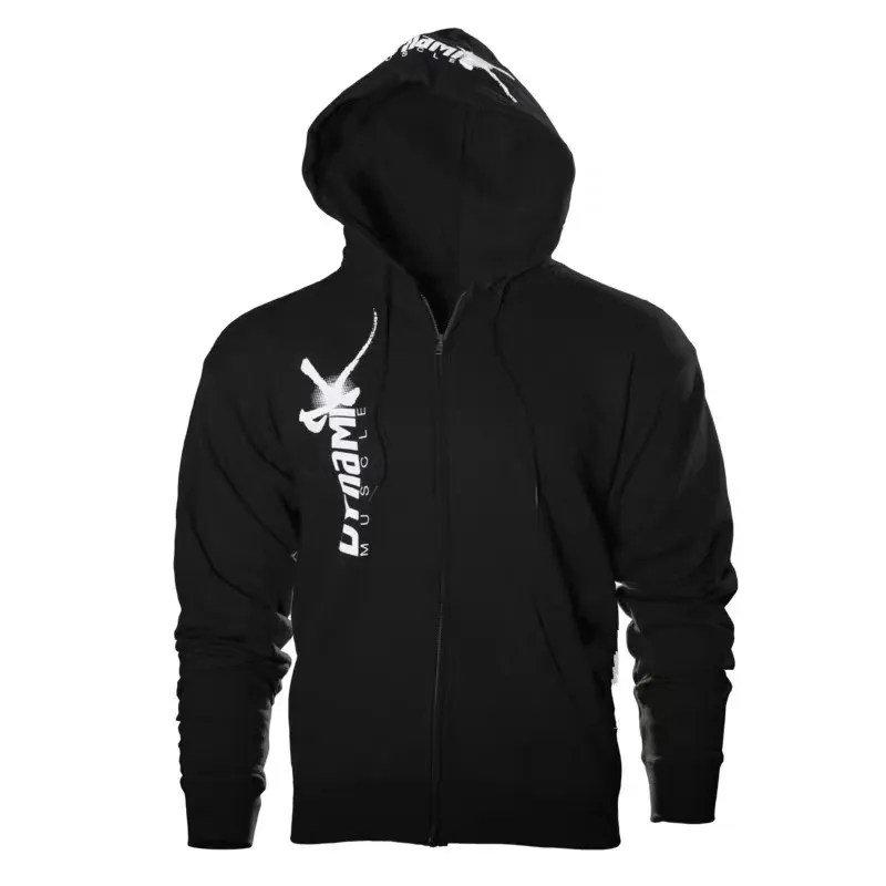 Thin Fitness Black Hooded Sweatshirt Big Pocket Bodybuilding Hoodies Men Gym Sweatshirt For Men