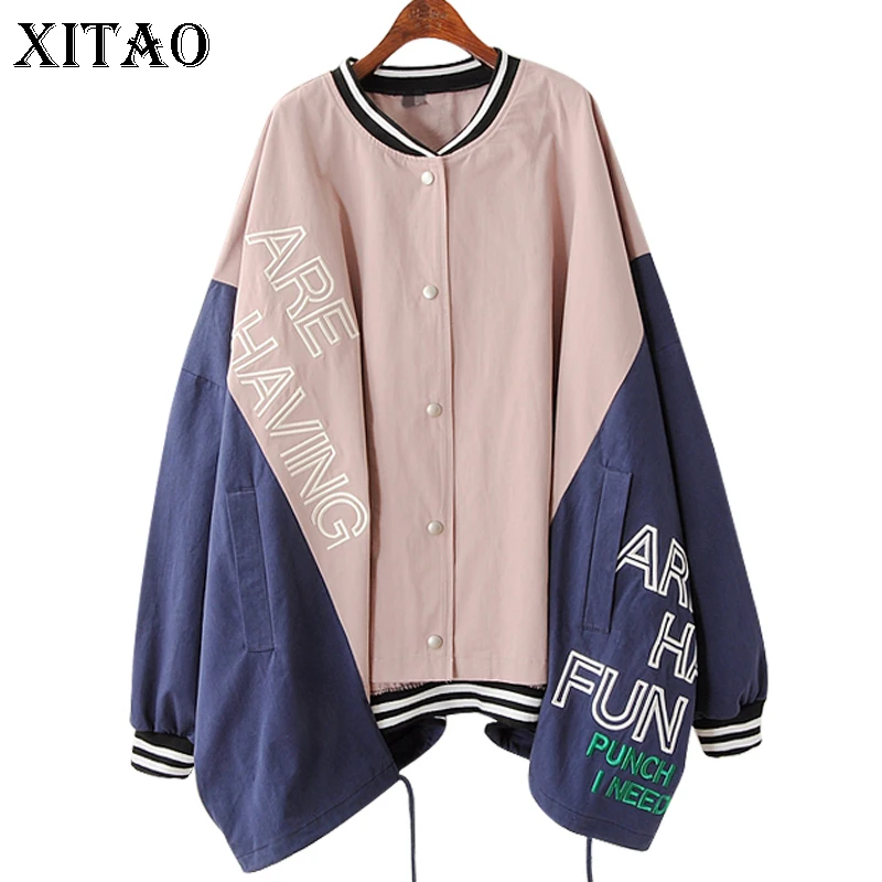 amazing  [XITAO] 2018 Korea New Autumn Fashion Women Stand Collar Single Breasted Coats Female Batwing Sleev