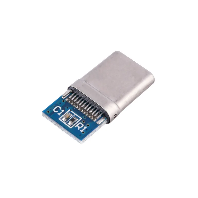 10 шт./лот Тип C USB 3,1 разъем 12PIN Быстрая зарядка штекер для припоя провода и кабель Модуль платы блока программного управления 56K резистор
