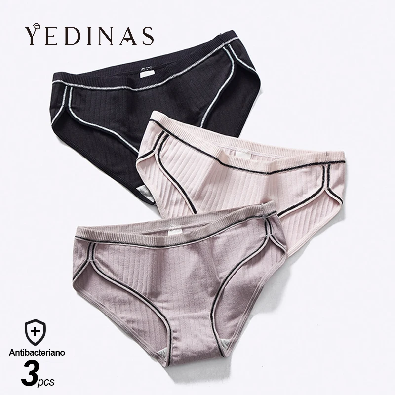 Yedinas 3 шт./лот нижнее белье Для женщин хлопок Размеры большой пэчворк удобные