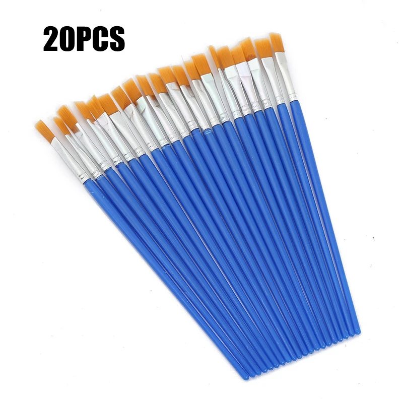 20 piezas del mismo tamaño pequeña fina pintura para el cabello de Nylon de los cepillos conjunto para la acuarela acrílico aceite de suministros de arte