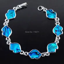Синий Новой Зеландии бусины из галиотиса рот браслет 7 дюймов Шарм Модные украшения PK1757