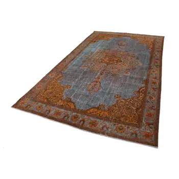 

200x340 Cm Blue Handmade Over Dyed Rug-7x11 Ft