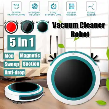 

5in1 Practical Automatic Smart Sweeping Robot Vacuum Cleaner Strong Suction Dry Wet Clean For Home Appliances Smart Sweeper