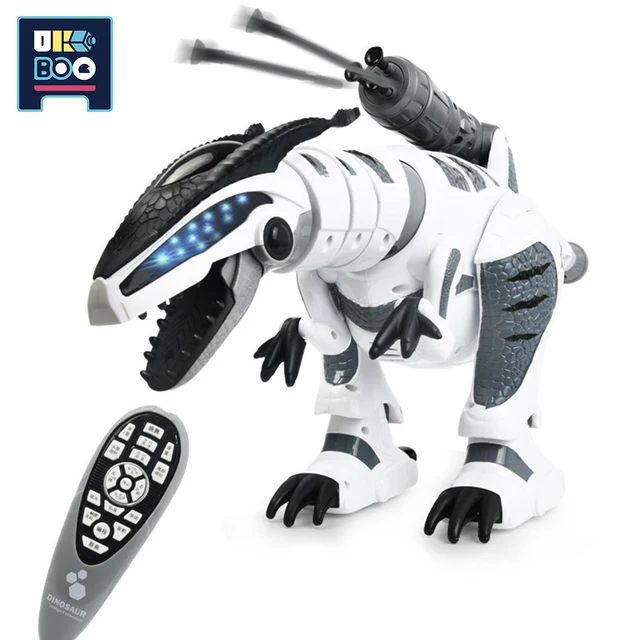 UKBOO Intelligent RC Battle Dinosaur Robot Music Light Functions Smart Program Voice Remote Control Educational Toy for Children 2