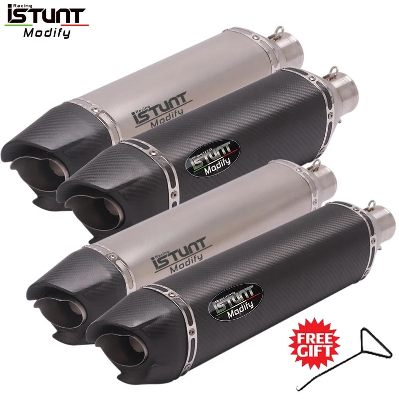 マフラー 51mmカーボンファイバーユニバーサルオートバイスクーターの排気マフラーパイプチップ変更 51mm Muffler Exhaust