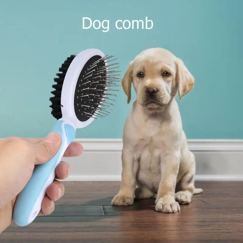 Pet Массажная Расческа для собак кошек щетка для вычесывания животных двусторонний открытый гребни для вычесывания Уход за лошадьми гребень аксессуары для домашних животных, дропшиппинг