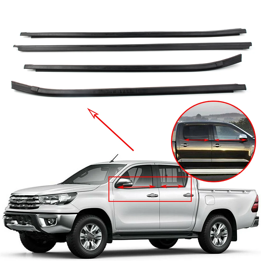 

Car Weatherstrip Moulding Trim Door Window Outside Seal Belt For Toyota Hilux SR5 VIGO MK6 PICKUP 2005 2006 2007 2008 2009-2015