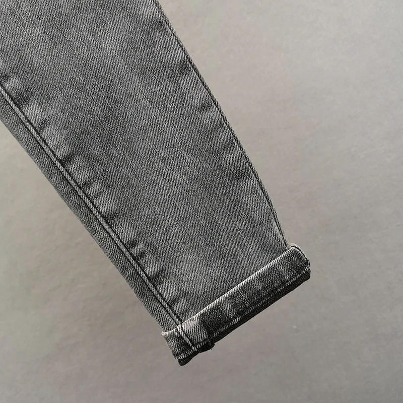 Stretch Jeans Woman 2020 Spring Autumn New Ripped High-Waist Slim-Fit Tight-Fit Denim Pencil Jeans Women's Smoke Gray Jeans Jean