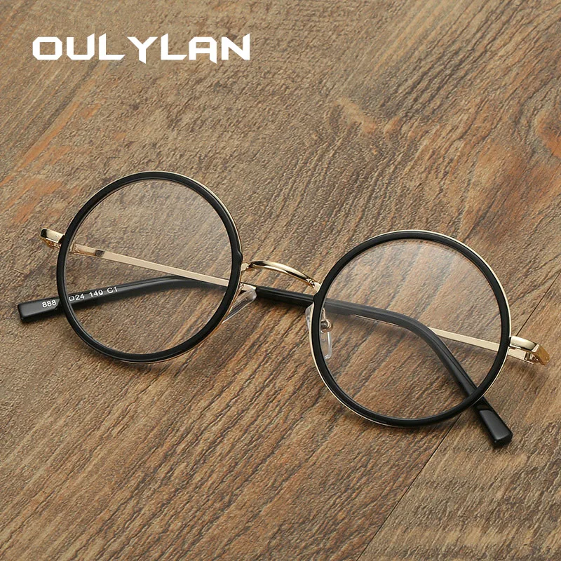 Оправа для очков Oulylan, женские и мужские очки с прозрачными линзами, женские винтажные прозрачные оптические очки для близорукости, металлическая оправа|Мужские очки кадры| | АлиЭкспресс