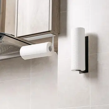 

1PC Carbon Steel Paper Towel Rack Free Punch Paper Towel Shelf Kitchen Paper Rack Storage Rack Roll Paper Rack