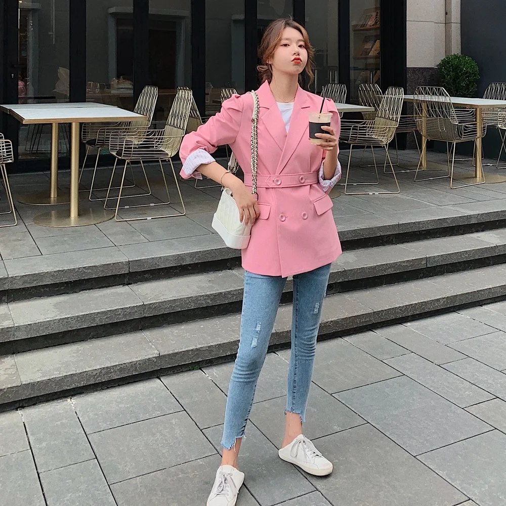 

Photo Shoot 2019 Autumn New Style Korean-style Fashionable WOMEN'S Dress Retro CHIC-Style Waist Hugging Lace-up Contrast Color S