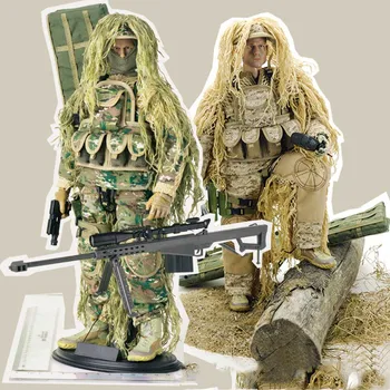 

Plastic multi-accessory 30 cm disassembly sniper with Barrett military model movable joint 1 / 6 soldiers