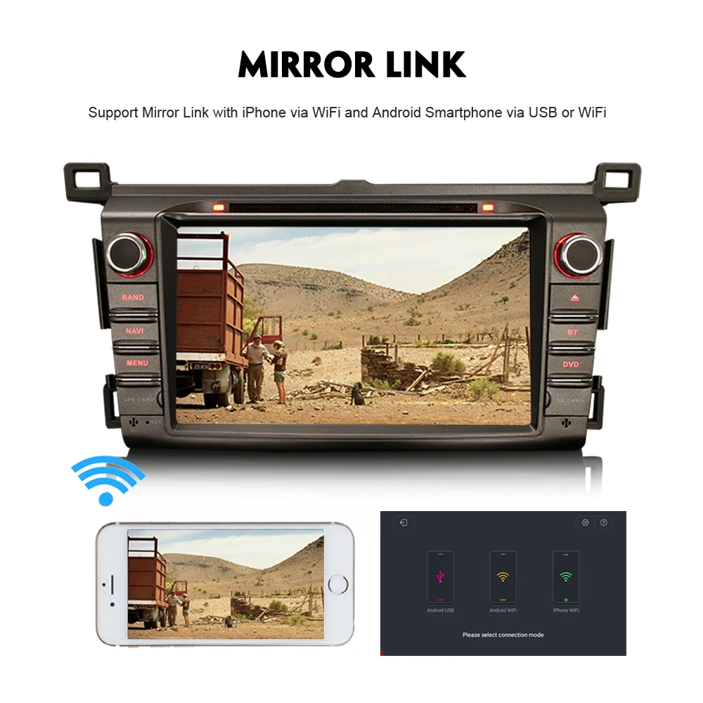 Top 8 Inch Android 9.0 Car DVD GPS Sat Nav Bluetooth DAB Autoradio for TOYOTA RAV4 2013-2015 with 4G Wifi USB OBD Radio RDS 2