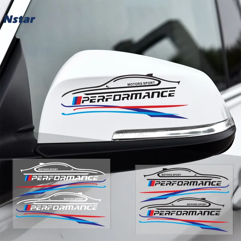 Nstar 2pcs/lot Motor Sport Performance Sticker Vinyl Auto Part Rearview Mirror Window Door Badge Decoration For BMW E46 E38 114 |