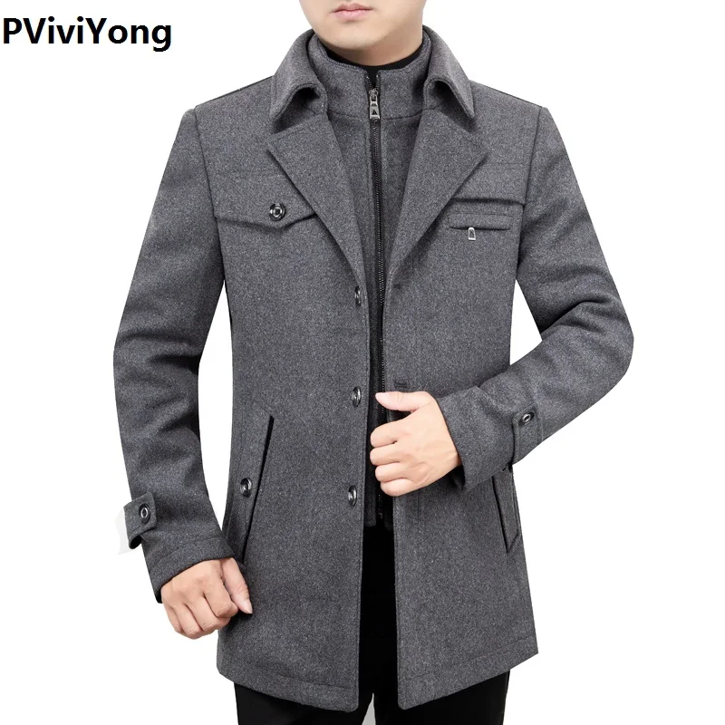 PViviYong,, Корея, Новое поступление, осень и зима, высокое качество, шерсть, Тренч для мужчин, мужская шерсть, doul, воротник-стойка, куртки M801