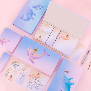 

Kawaii Whale Sticky Notes Notepad Memo Pad Diary Reminding Plan Schedule Stationery School Supplies