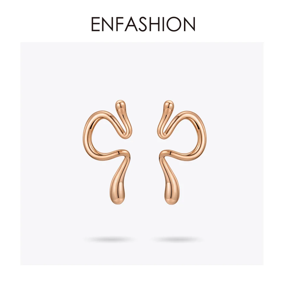 ENFASHION, панк, запонки для ушей, клипсы, серьги для женщин, золотой цвет, линия, серьги без пирсинга, ювелирные изделия Oorbellen E191078 - Окраска металла: Rose gold color