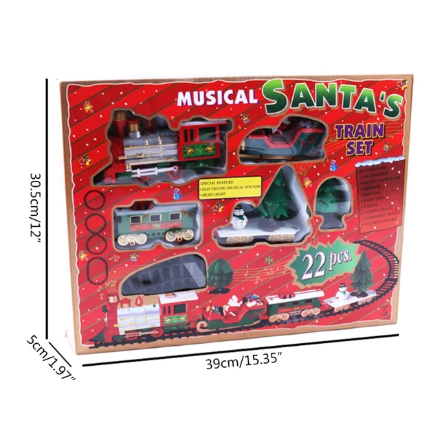 40JC Set of 22Pcs Classic Musical Santa’s Express Delivery Electric Christmas Steam Train Set 412CM Length Track Gift for Kid 6