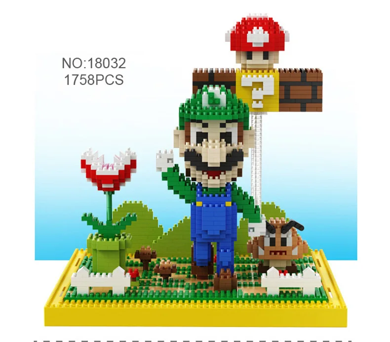 Balody 16031 мини блоки мультфильм строительные игрушки для детей Juguetes аукциона аниме модель Luigi детские подарки Марио сборки