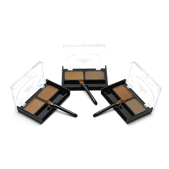 

Girls Women Eyeshadow Cake Makeup Tools 2 Color Waterproof Eyebrow Powder Eye Shadow Eye Brow Palette + Brush Eyebrow Enhancer