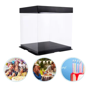 

5PCS Cake Packing Box Durable Transparent Portable Simple Cake Box Paper Cover for Party