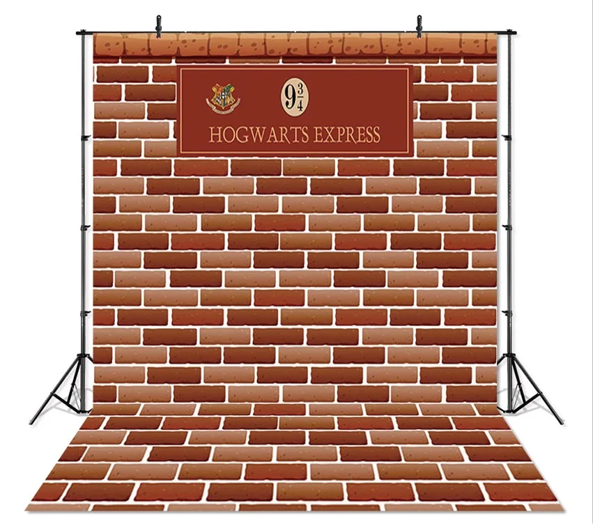 Hogwarts Express Train Background Photo Platform 9 3/4 красные кирпичные стены Вечерние Декорации для дня