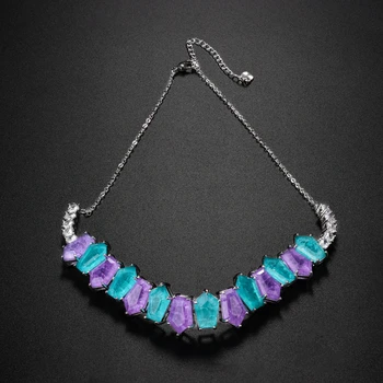 

Newranos Pedra Fusion Stone Choker Necklace Multi color Crystal Necklace Party choker for Women Fashion Jewelry NFX0022844
