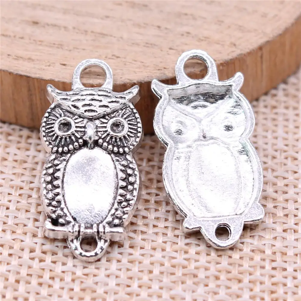 

Wholesale 100pcs/bag 27x13mm Owl Connector Charms DIY Jewelry Findings Antique Silver Color