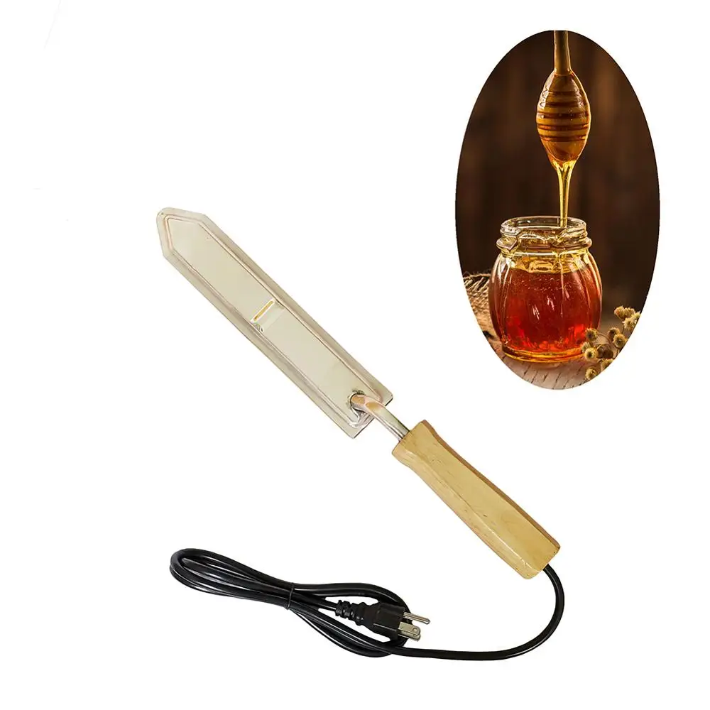 

1Pcs American/EN Standard Electric Honey Cutter With Wooden Handle Electric Heating Honey Scraper Beehive Tool Beekeeping Equipm