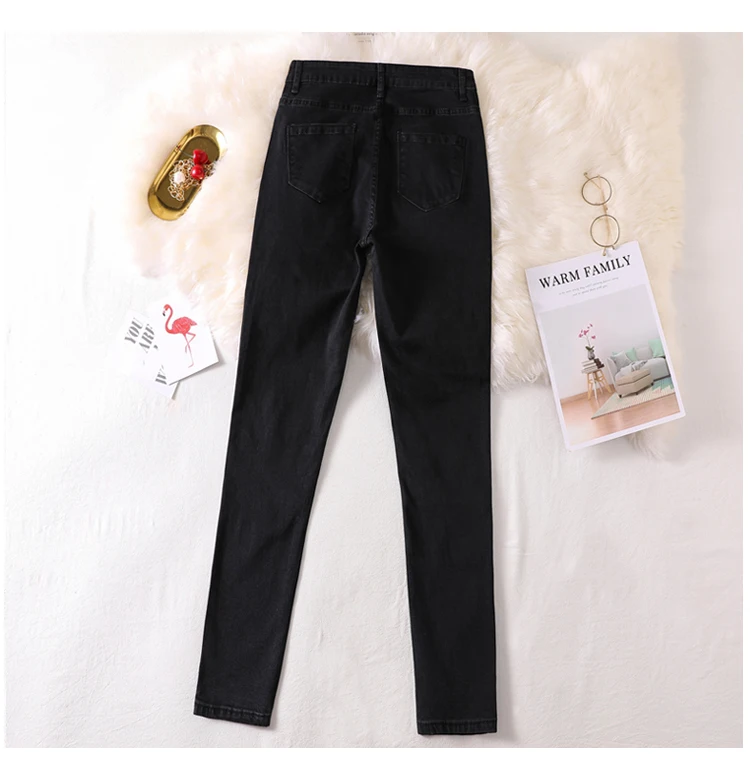 Jeans Womens High Waist Elastic Skinny Denim Long Pencil Pants Plus Size 42 Woman Jeans Camisa Feminina Lady Fat Trousers