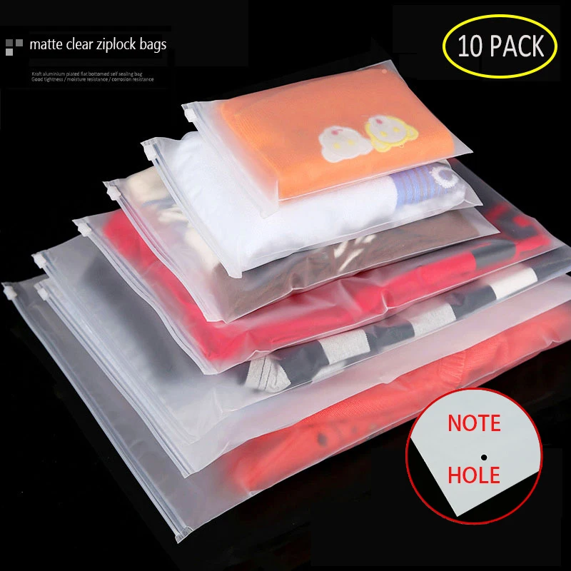 Матовая прозрачная пластиковая сумка для хранения Ziplock дорожные сумки замка