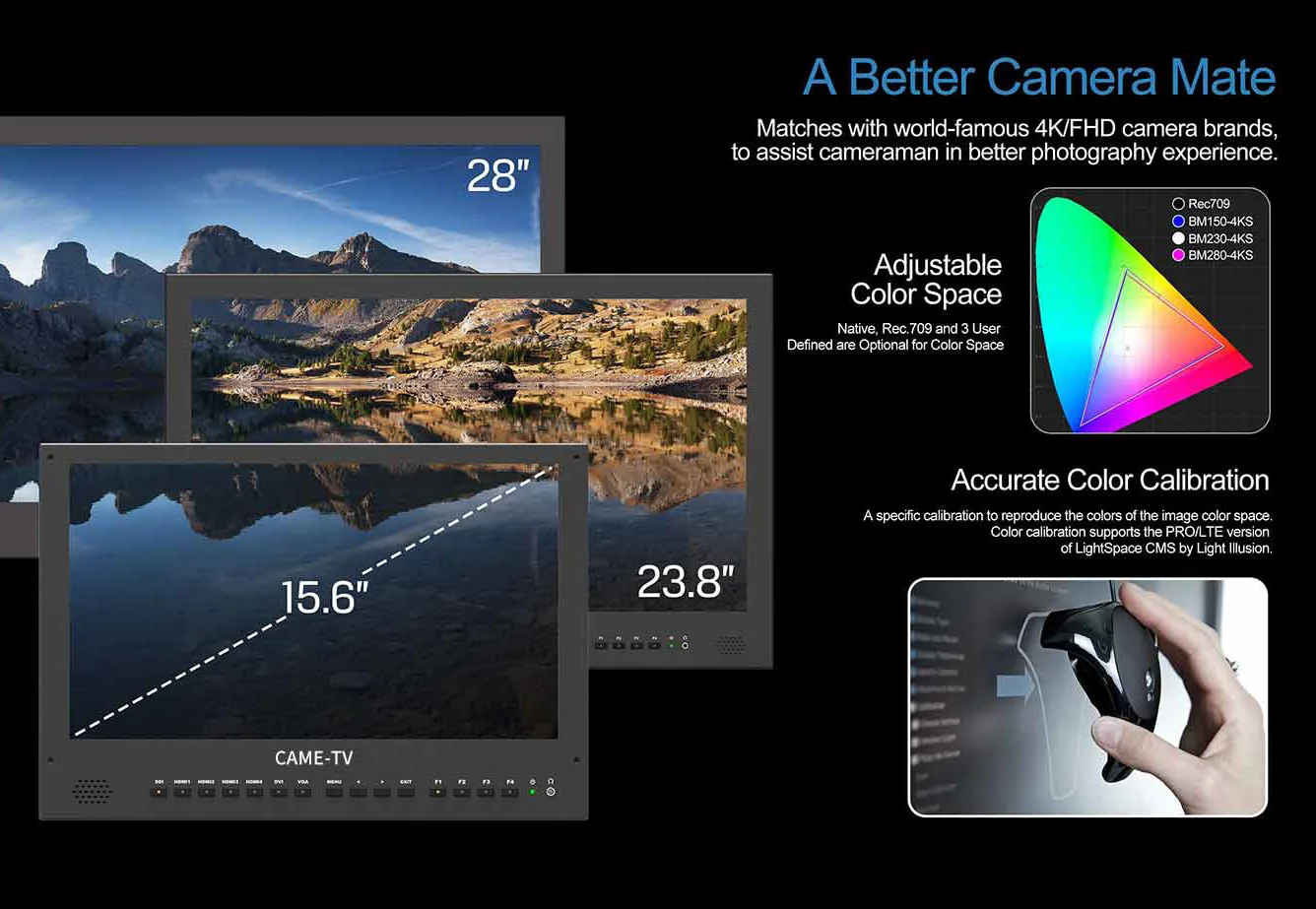 CAME-TV 4K HDMI Carry-on широковещательный монитор с SDI, HDR и 3D LUTS(3 размера) 4K монитор