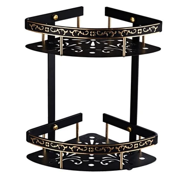 

Shelves 2 Layer Antique Metal Shower Corner Shelf Wall Mount Shampoo Shelf Bathroom Accessories