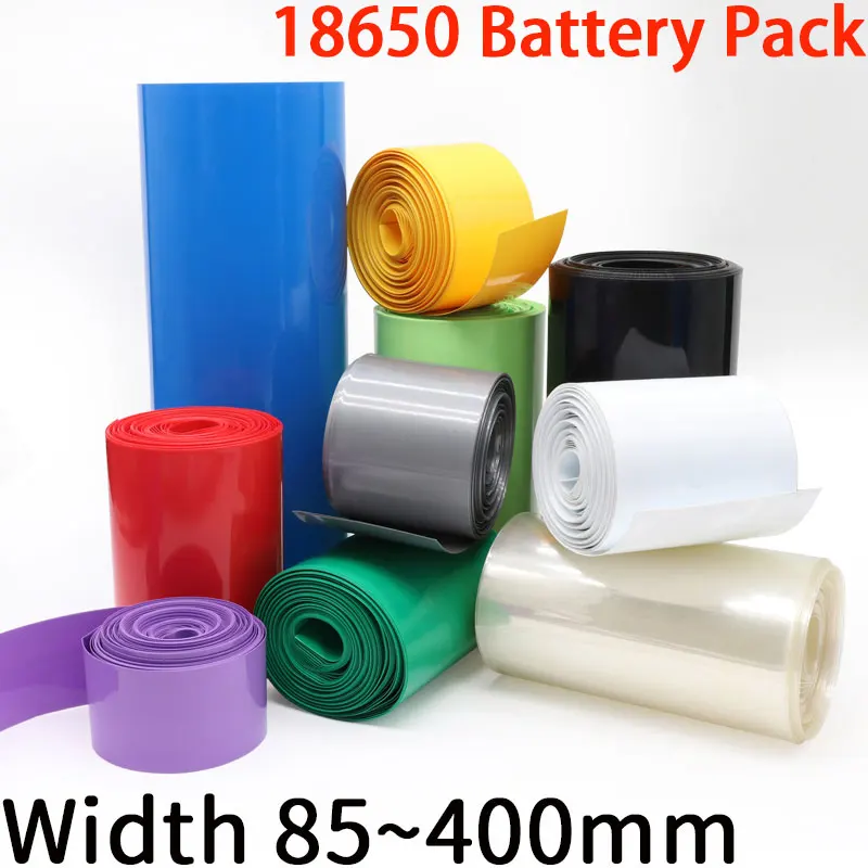 18650 Lipo Battery Width 85 120 130 150 180 210 220 230 280mm PVC Heat Shrink Tube Insulated Film Wrap Protect Case Cable Sleeve |