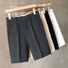 Summer Loose Male Shorts 2023 Korean Solid Shorts Men Fashion Business Office Mid-rise Button Straight Casual Five Points Pants 4
