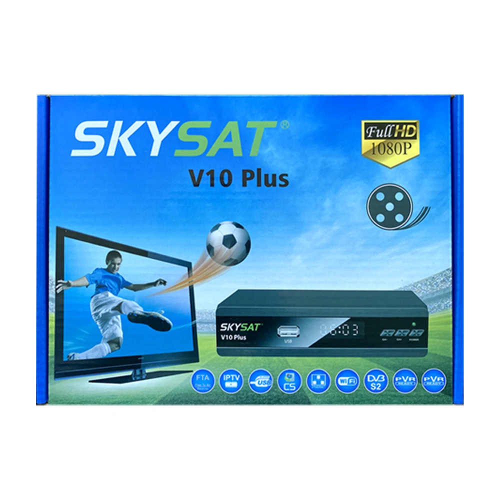 [10 шт.] спутниковый ресивер PowerVu Biss HD с поддержкой RJ45 Wi Fi CS CCCamd Newcamd m3u SKYSAT V10