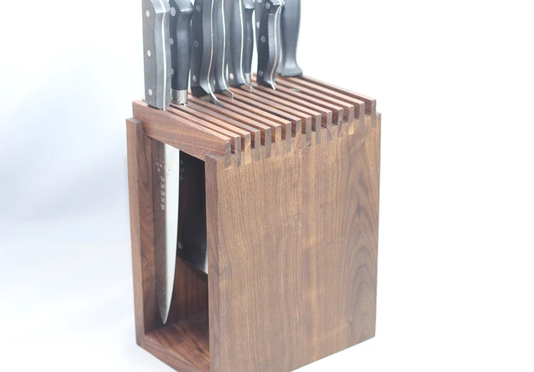 Kitchen Knife Block(black Walnut Wood),knife Holder,knife Organizer Block,knife Dock,cutlery