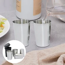 4 шт. 150 мл Портативный Нержавеющая сталь чашку w/PU чехол для виски пива Кемпинг Пеший туризм для путешествий на открытом воздухе посуда набор