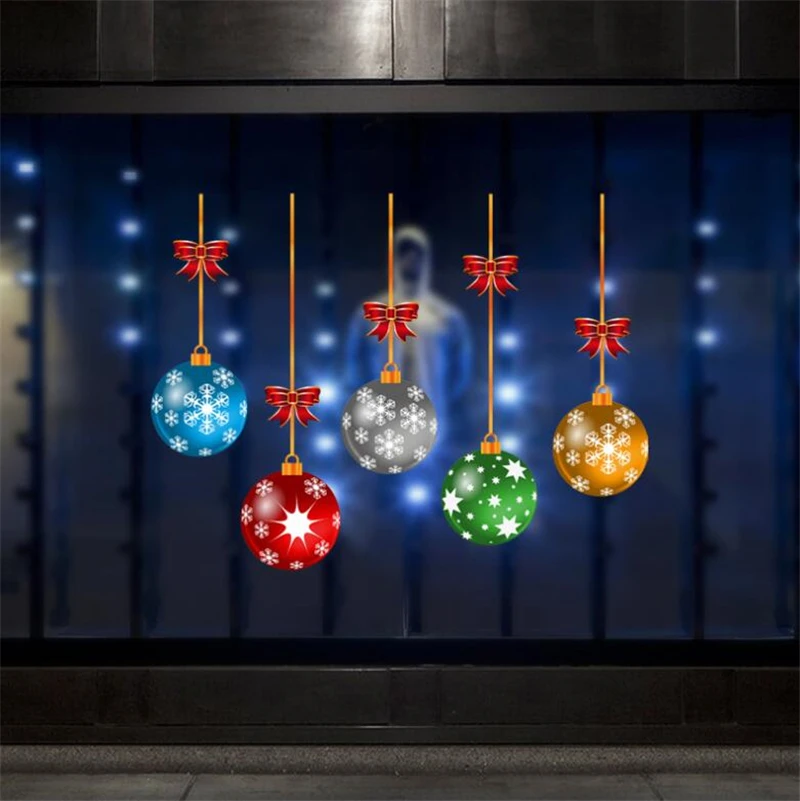 2021 Christmas theme  wall stickers  supermarket  window glass decoration wall decal Christmas decorations