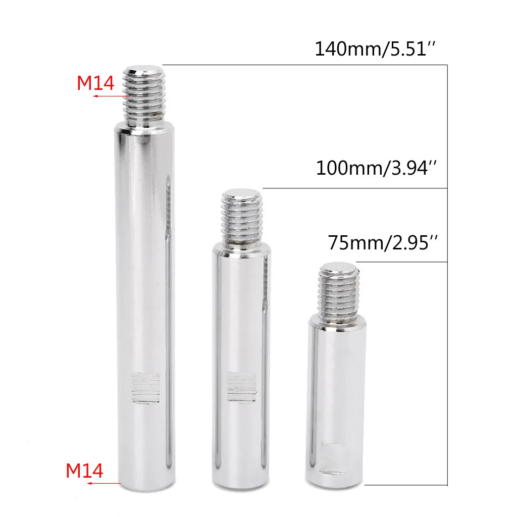 Stainless Steel M14 Rotary Polisher Extension Shaft for Car Care Polishing Accessories Tools Auto Detailing rotary polisher extension shaft