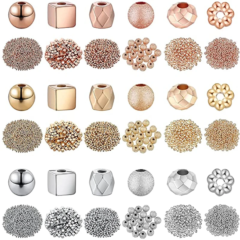 

50pcs/lot Heart Round Star Shape CCB Beads Natural Gold Silver Plated Stone Loose Beads For Jewelry Making Accessories Charms