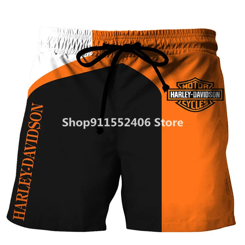 Летние пляжные шорты Harley Davidson TRs Motor Cycle мужские 3D брюки с принтом аниме