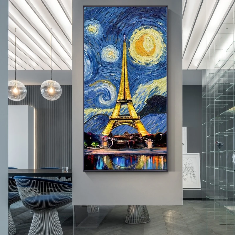 Choose Your Size Starry Night in Paris by Maiwentarr Canvas 