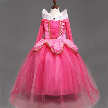 

3-10Y Girl Aurora Princess Costume Kids Sleeping Beauty Cosplay Dress Long Sleeve Summer Tutu Halloween Children Birthday Dress